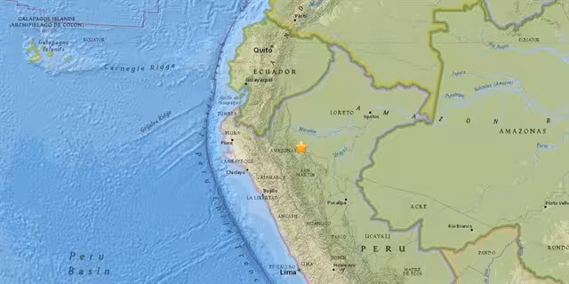 mapa perú que indica donde se ha producido el seísmo