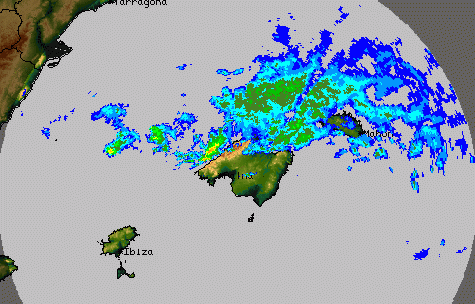 |grafico tormenta baleares|carrer de sant miquel inundat