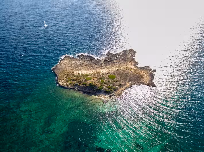 Na Guardis, islote. Colonia de Sant Jordi, Mallorca, balearic islands, spain, europe