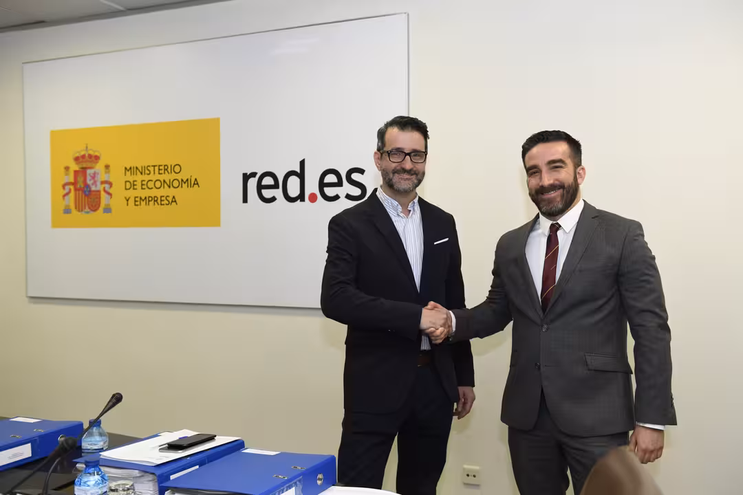 Rueda de prensa con el director general de Red.es, David Cierco Jiménez de Parga, y el director de Servicios Públicos Digitales, Francisco Javier García Vieira