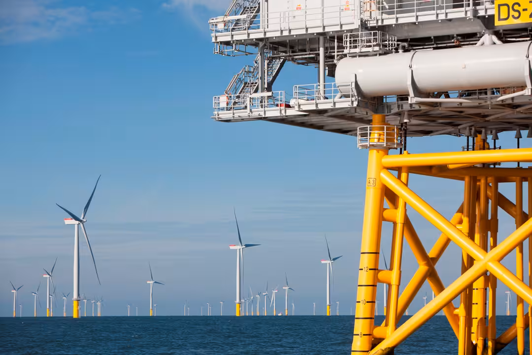 ScottishPower's West of Duddon sands off shore wind farm site.