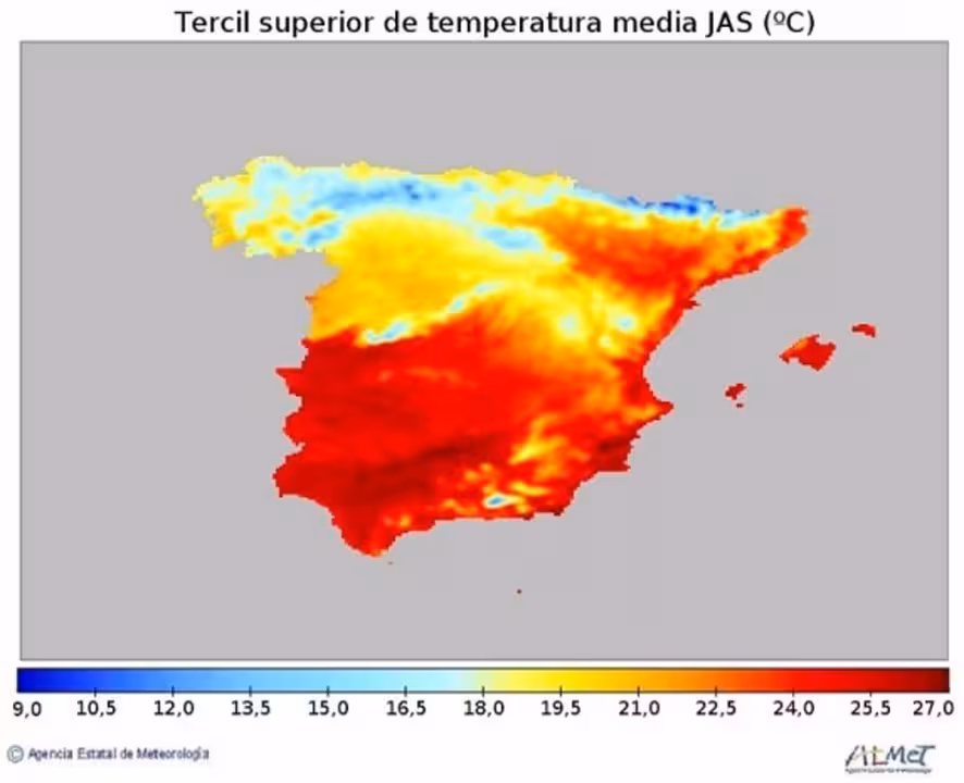 17-06-2021 El verano de 2021 será más cálido de lo normal en España, sobre todo será más caluroso cuanto más al sur, según la predicción de la AEMET.
EUROPA ESPAÑA SOCIEDAD
AEMET