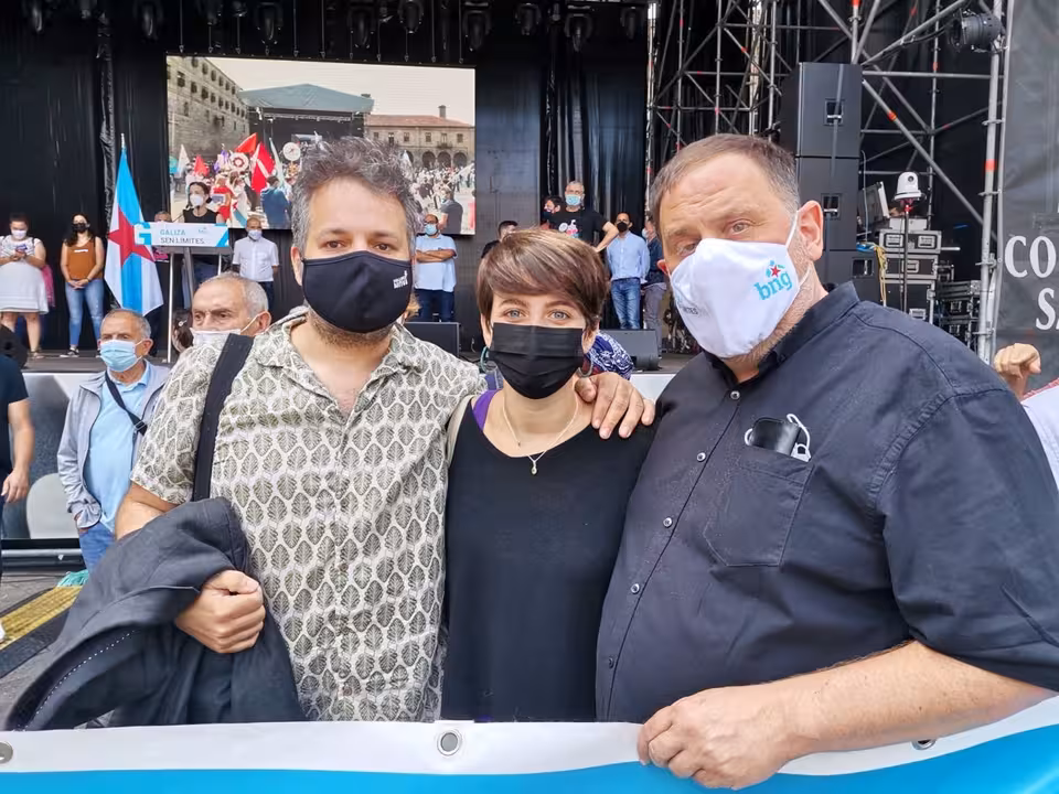25-07-2021 (I-D) El coresponsable de relaciones internacionales de MÉS per Mallorca, Antoni Trobat, junto a la diputada de ERC en el Congreso, Marta Rosique, y el líder de ERC, Oriol Junqueras.
POLITICA ESPAÑA EUROPA ISLAS BALEARES AUTONOMÍAS
MÉS PER MALLORCA