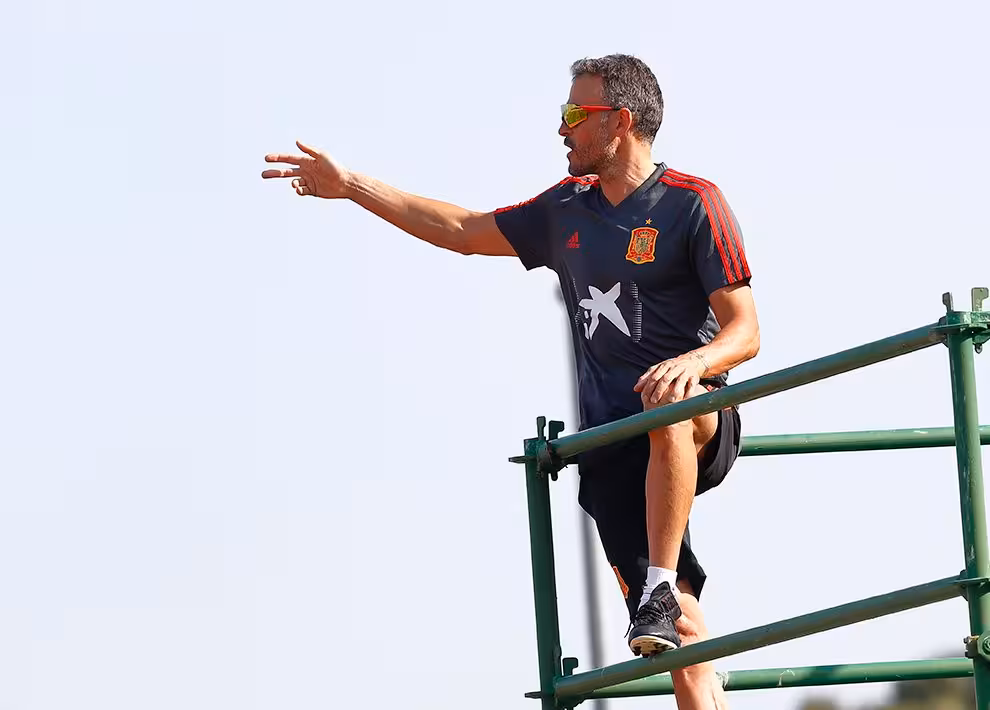 Luis Enrique en el andamio