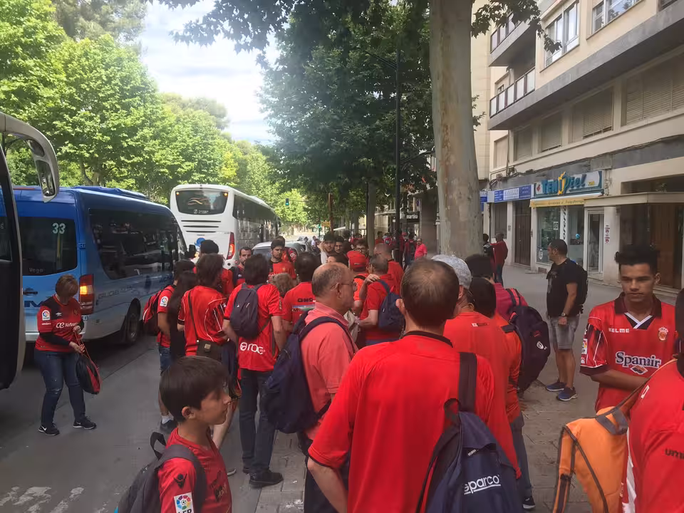 La afición del Mallorca en Albacete
