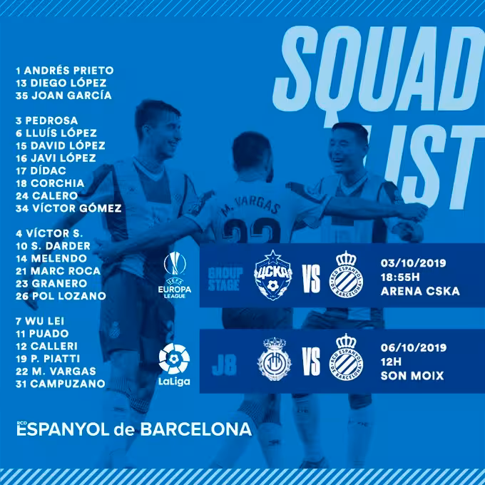 Convocatoria del Espanyol