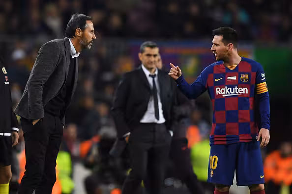 Vicente Moreno con Messi