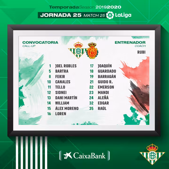 Convocatoria del Real Betis