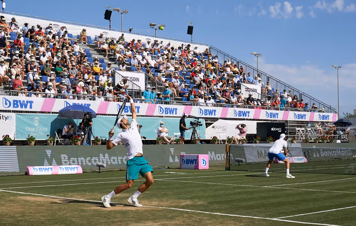 CALVIA, SPAIN - JUNE 22: ATP Mallorca Championships 2021 at Country Club de Santa Ponça on June 22, 2021 in Calvia, Spain. (Photo by Manuel Queimadelos/Quality Sport Images)