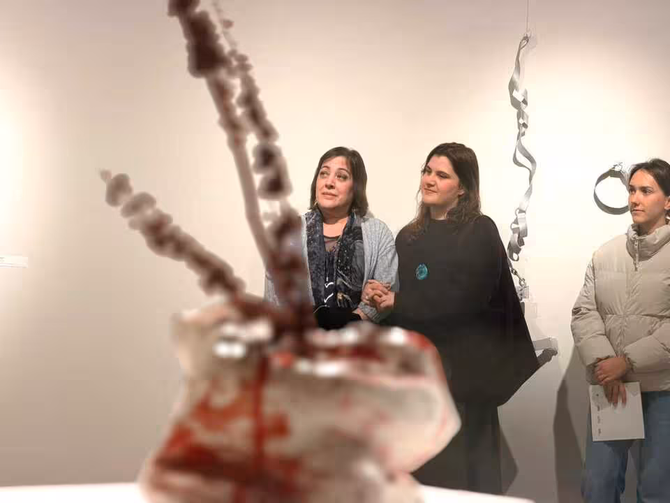 UNA DE LAS ARTISTAS, REBECA MOREY, DURANTE LA PRESENTACI&Oacute;N BIENAL