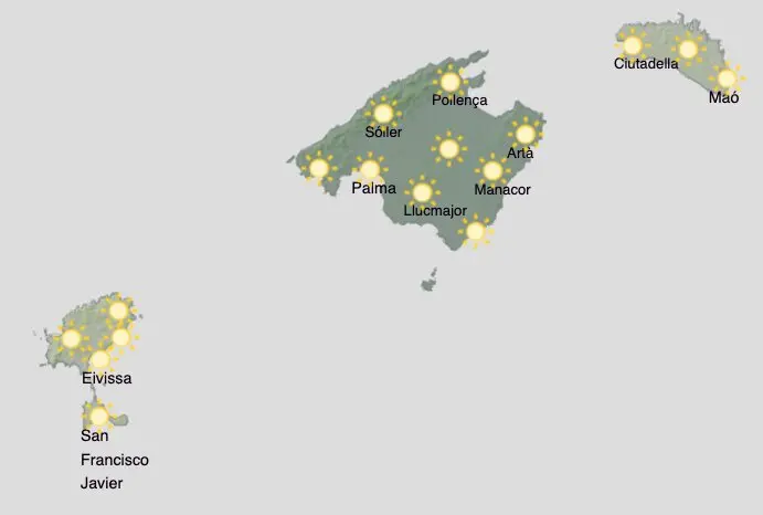 Aemet - Previsi&oacute;n del tiempo para el mi&eacute;rcoles 19 de agosto en Baleares.