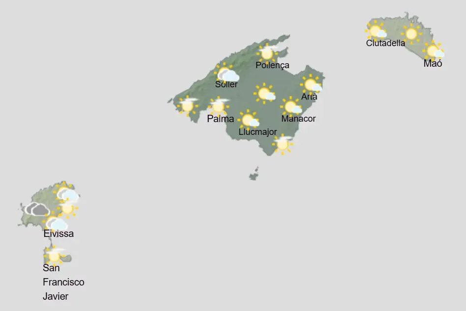 Aemet - Previsi&oacute;n del tiempo para el martes 1 de septiembre en Baleares.