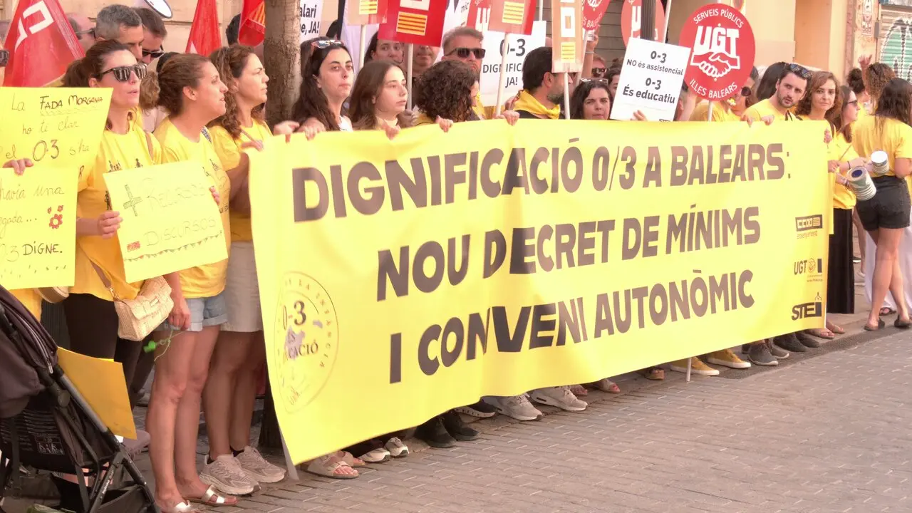 Archivo - Protesta educadores de Escoletas 0-3.