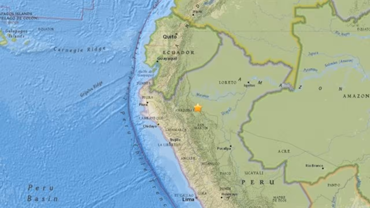 mapa perú que indica donde se ha producido el seísmo
