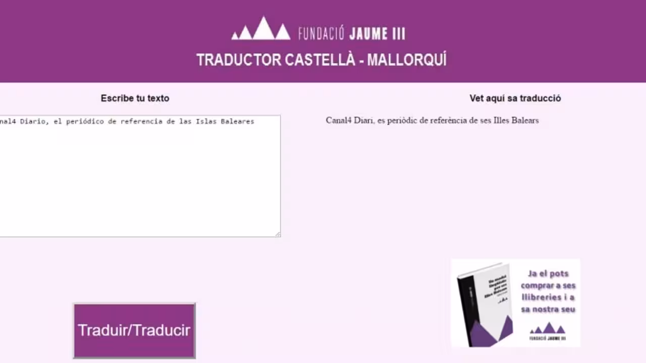 Imagen del traductor presentado hace un año