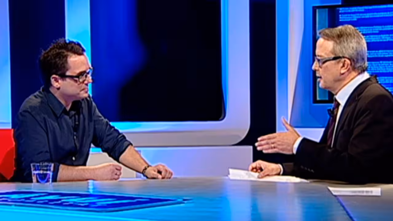 carlos saura i biel ramis en una entrevista