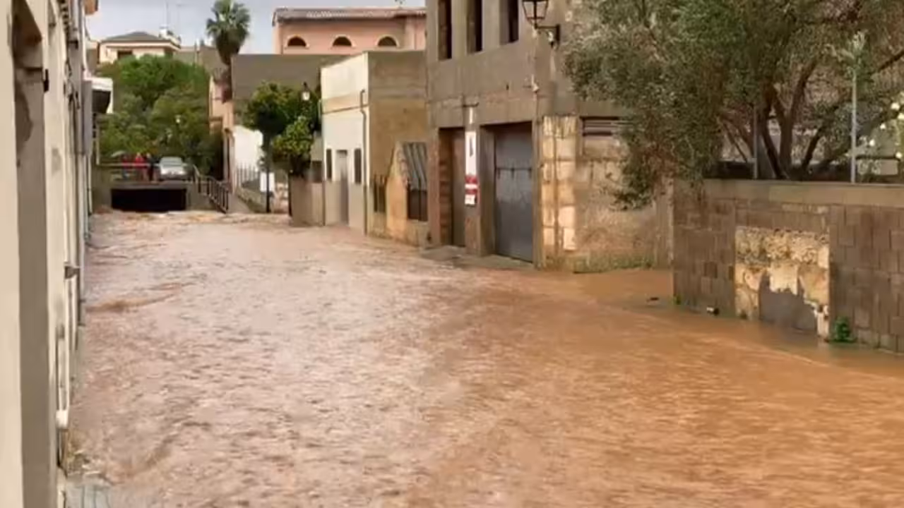 ||||||||Torrente Pina - Montuïri desbordado|