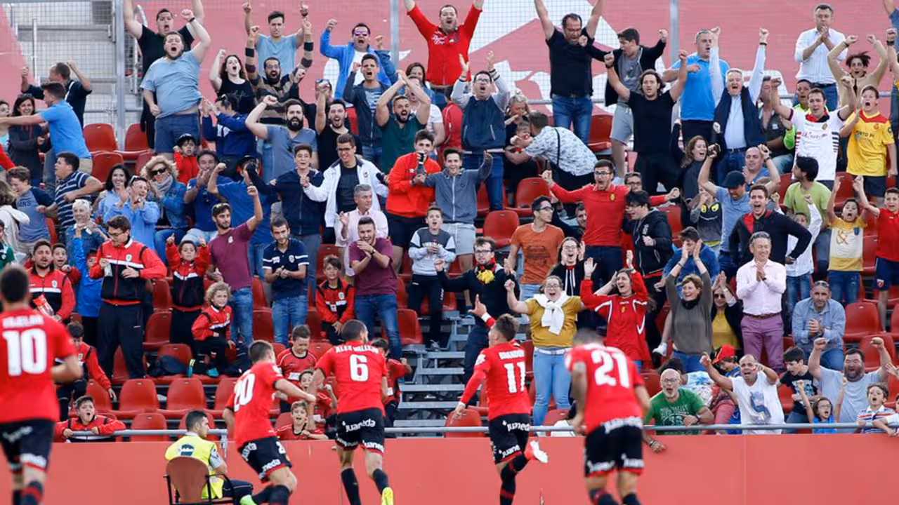 El Mallorca celebrando el gol de la victoria
