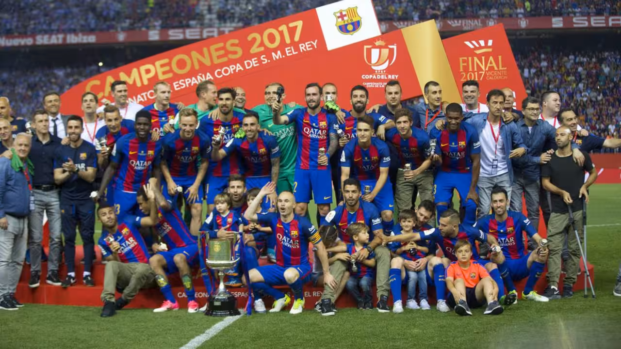 El Barça celebrando la final de Copa del Rey