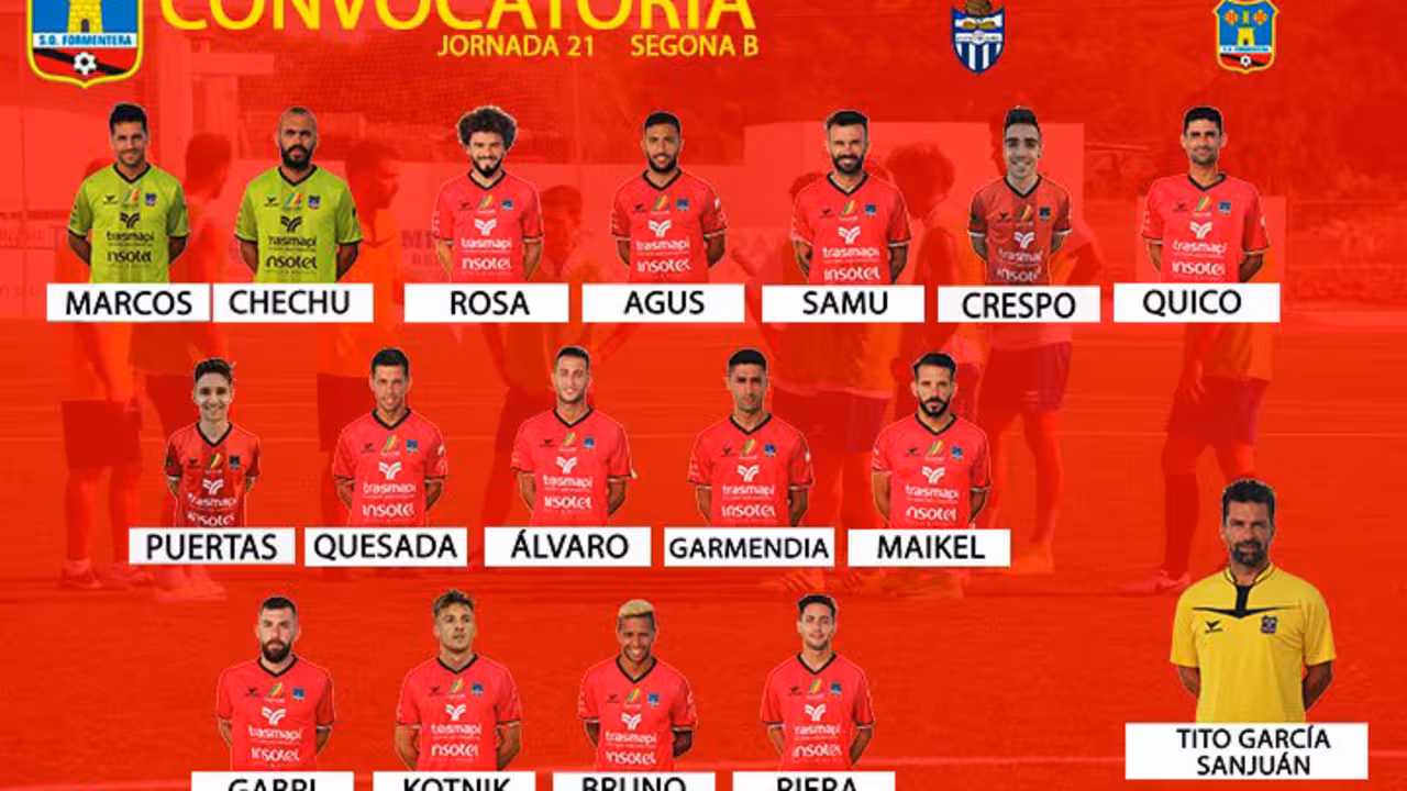 16 convocados del Formentera