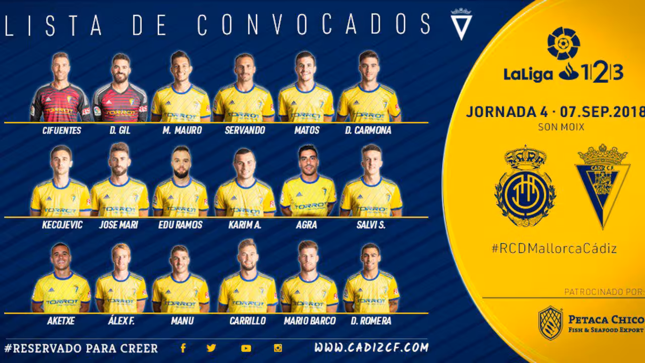 Convocatoria del Cádiz