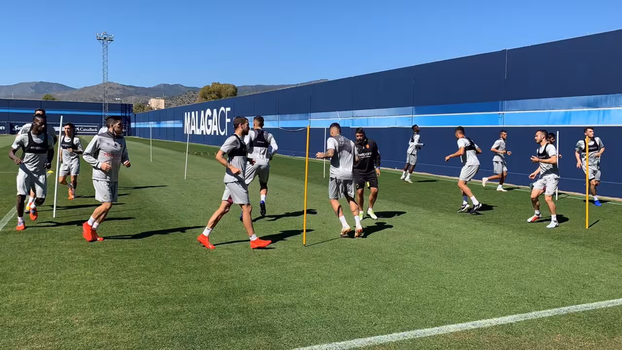 Entrenamiento del Mallorca en Málaga