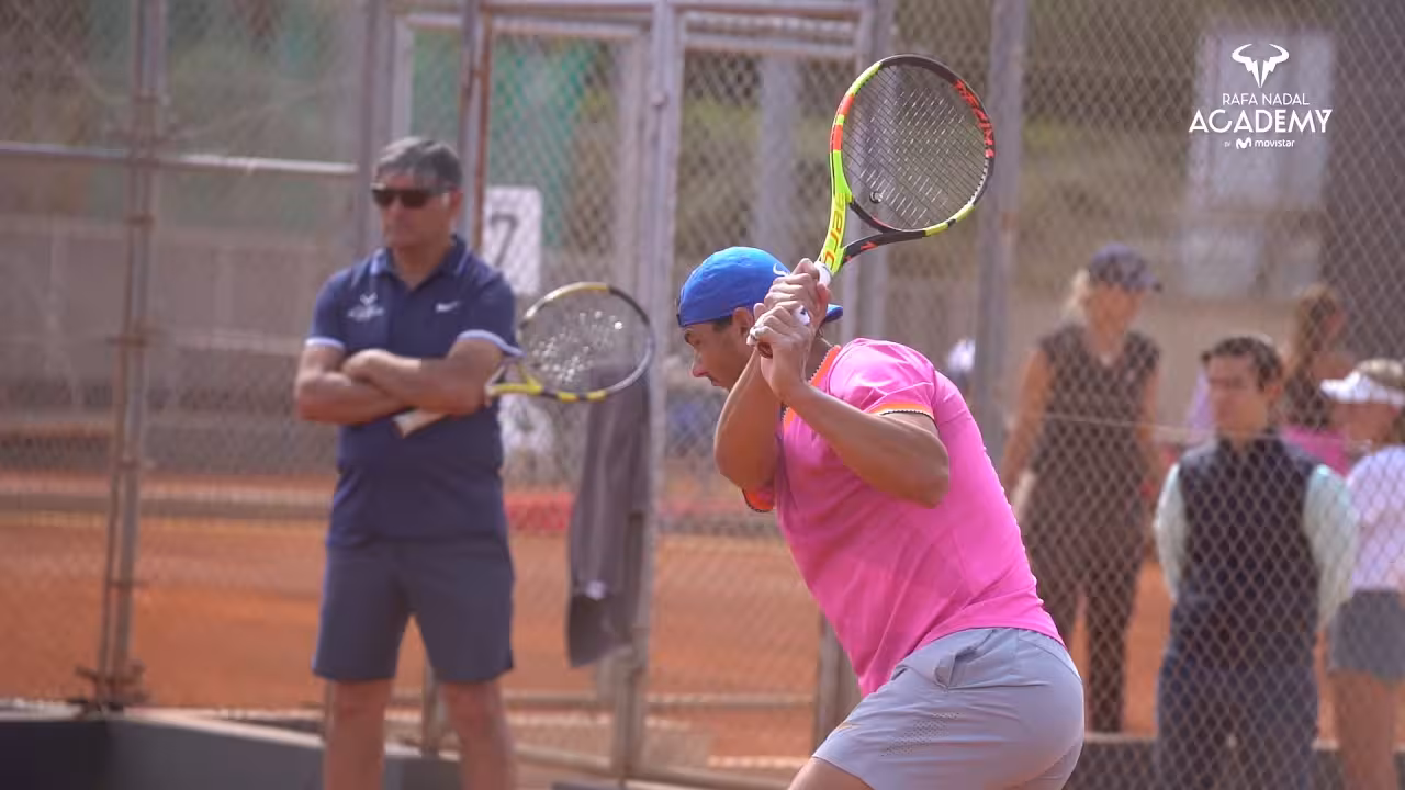 Rafel Nadal con Toni Nadal en Manacor