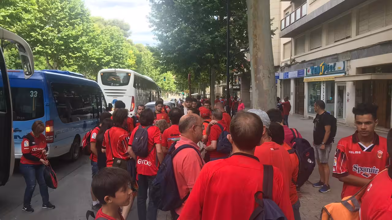 La afición del Mallorca en Albacete