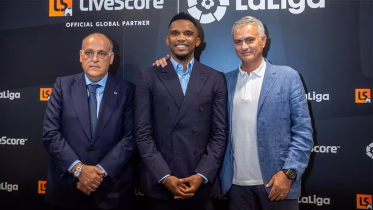Tebas, Eto'o y Mourinho
