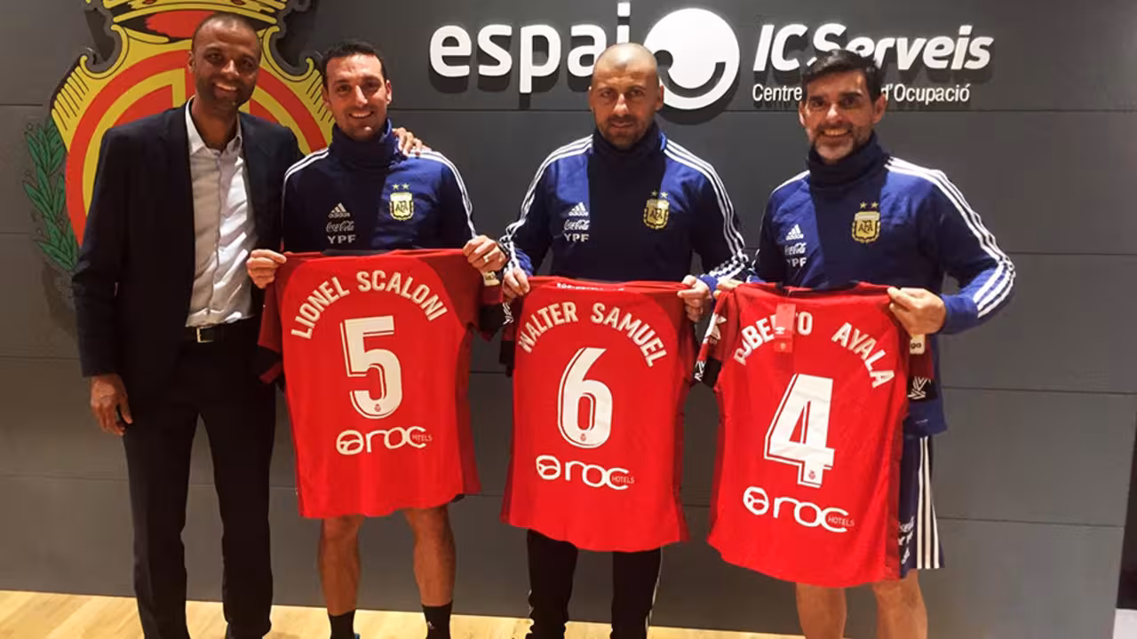 Scaloni, Walter Samuel y Ayala