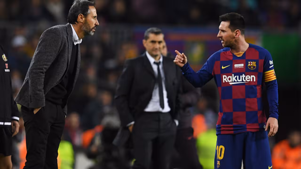 Vicente Moreno con Messi