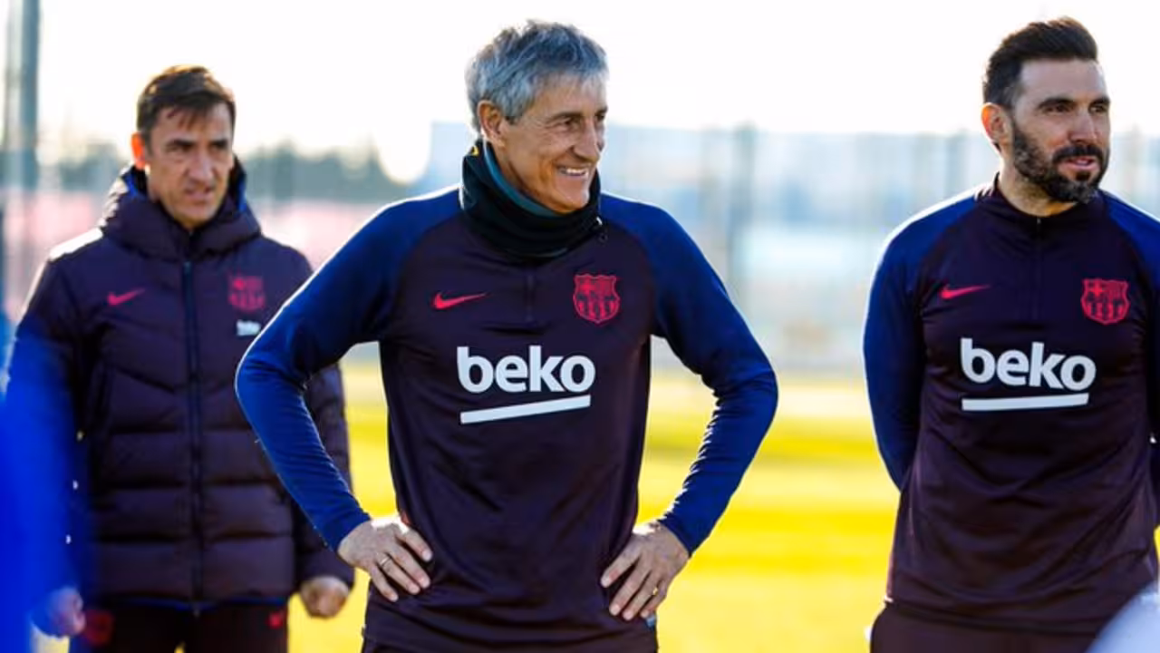 Quique Setién en el FC Barcelona