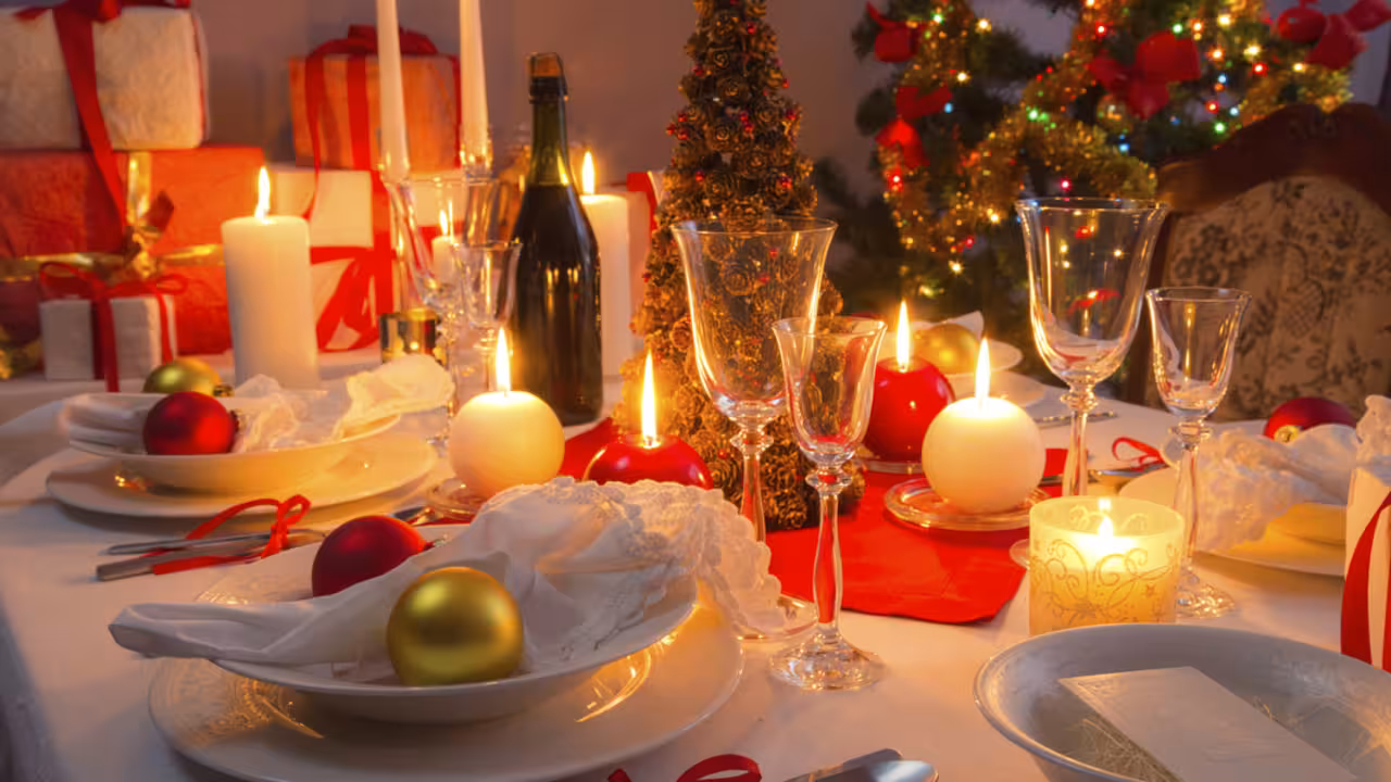 Traditionally set table for Christmas Eve