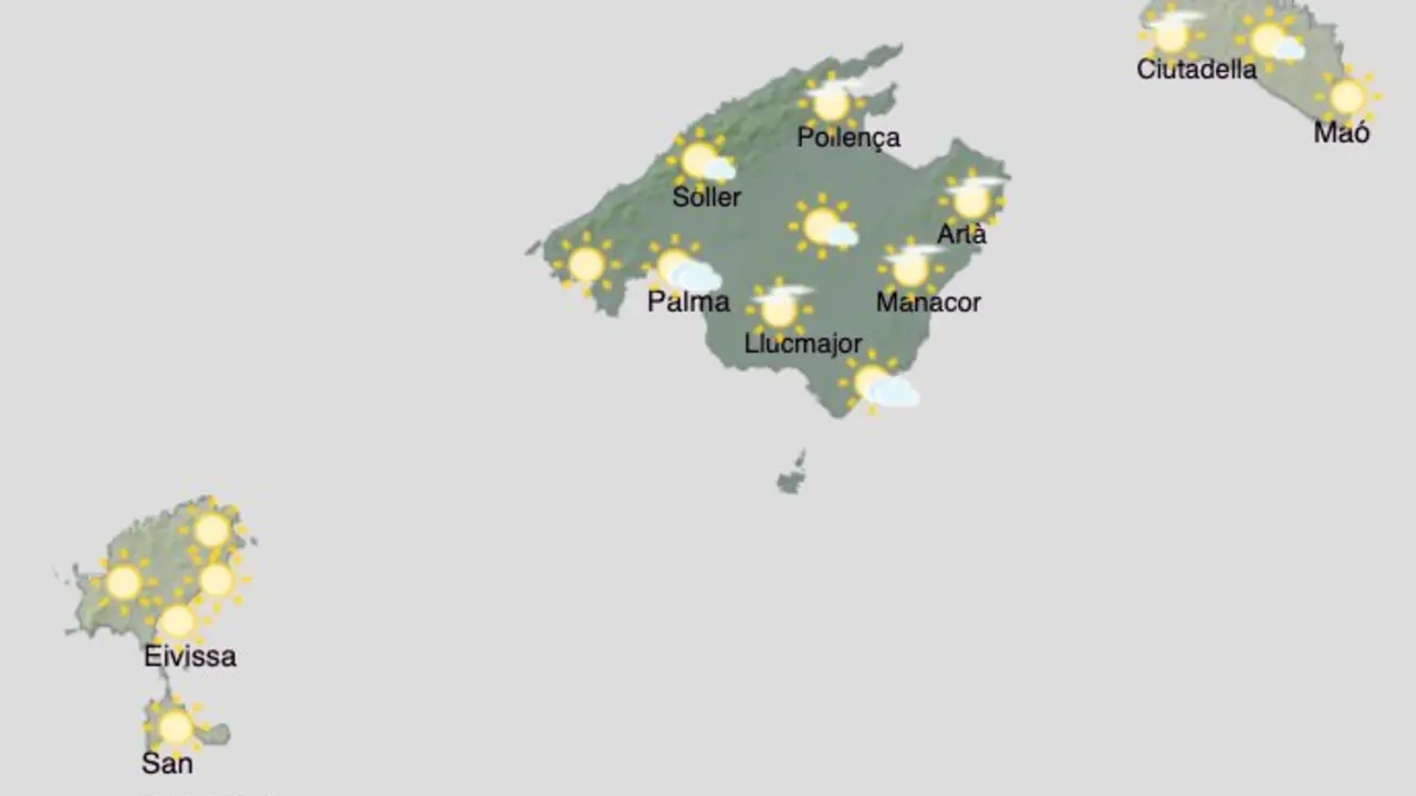 Aemet - El tiempo en Baleares durante la jornada del jueves 6 de agosto de 2026.