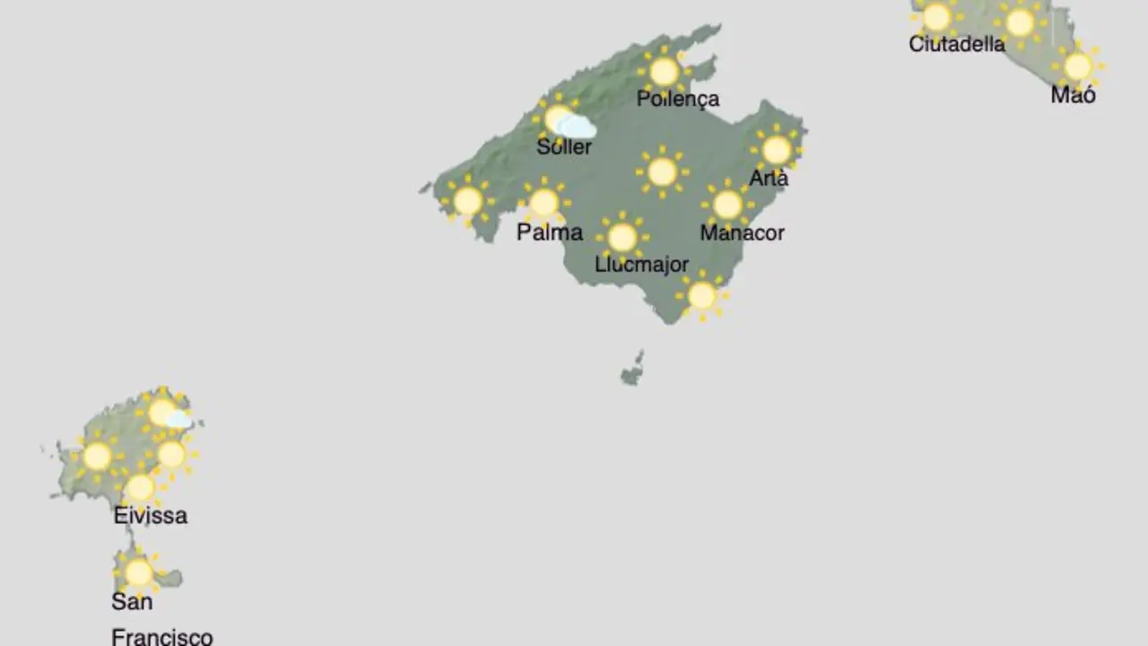 Aemet - El tiempo en Baleares durante la jornada del viernes 7 de agosto de 2026.