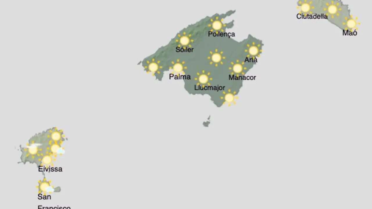 Aemet - El tiempo en Baleares durante la jornada del mi&eacute;rcoles 12 de agosto de 2026.