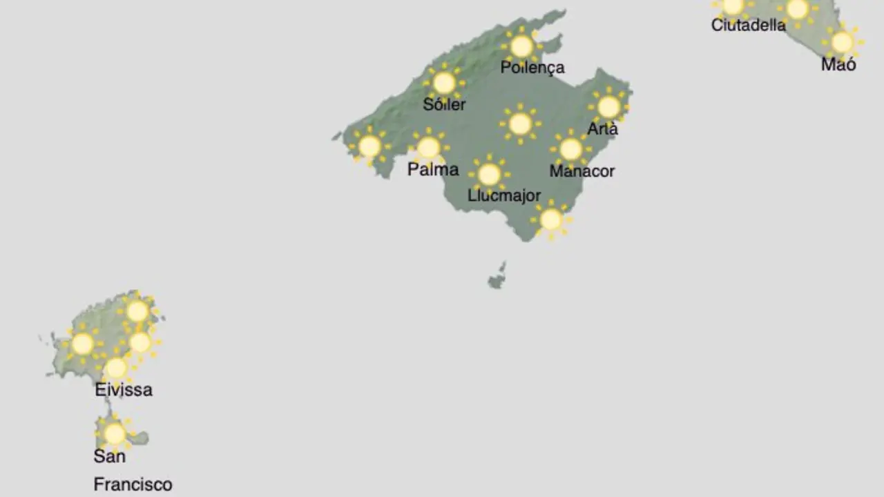 Aemet - Previsi&oacute;n del tiempo para el mi&eacute;rcoles 19 de agosto en Baleares.