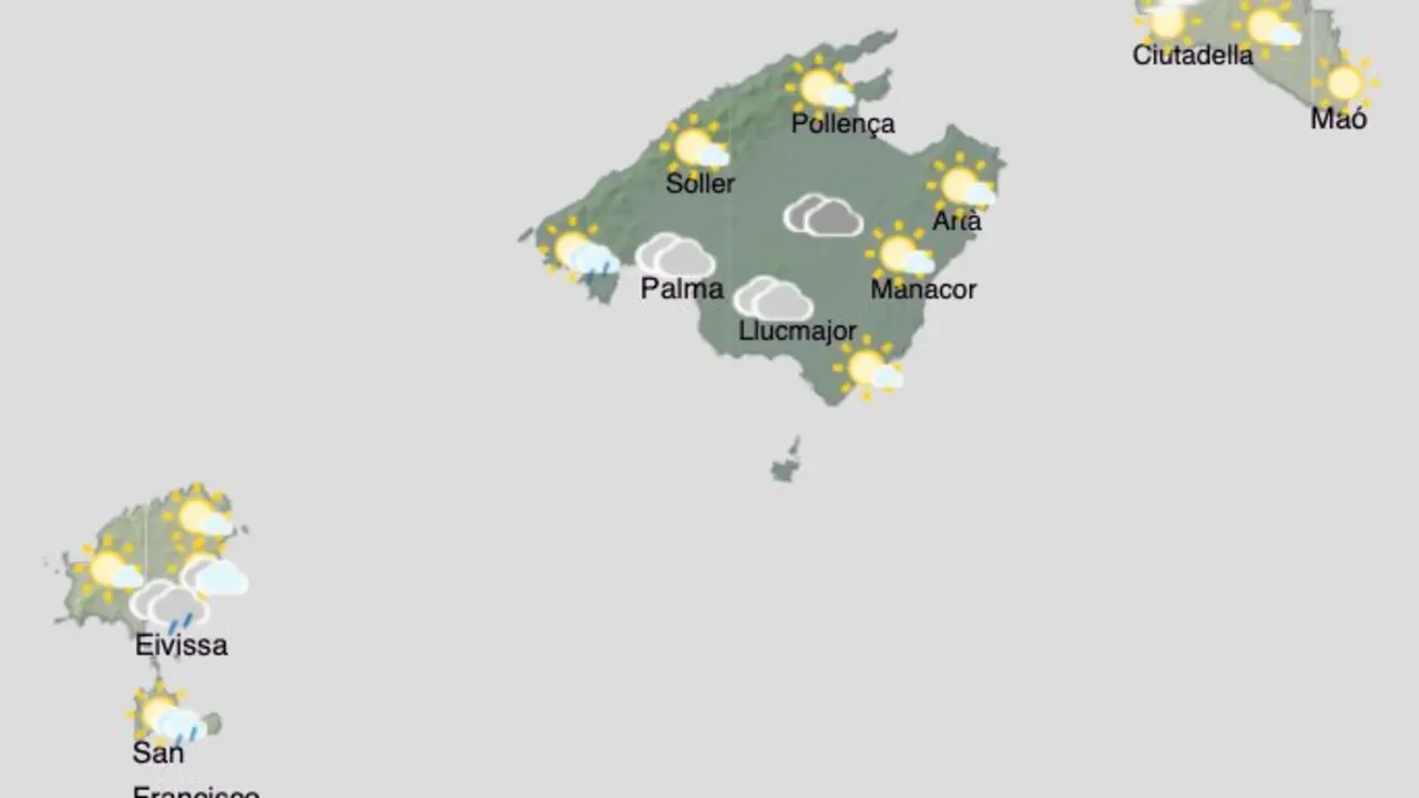 Aemet - Previsi&oacute;n del tiempo para el fin de semana del 22 y 23 de agosto en Baleares.