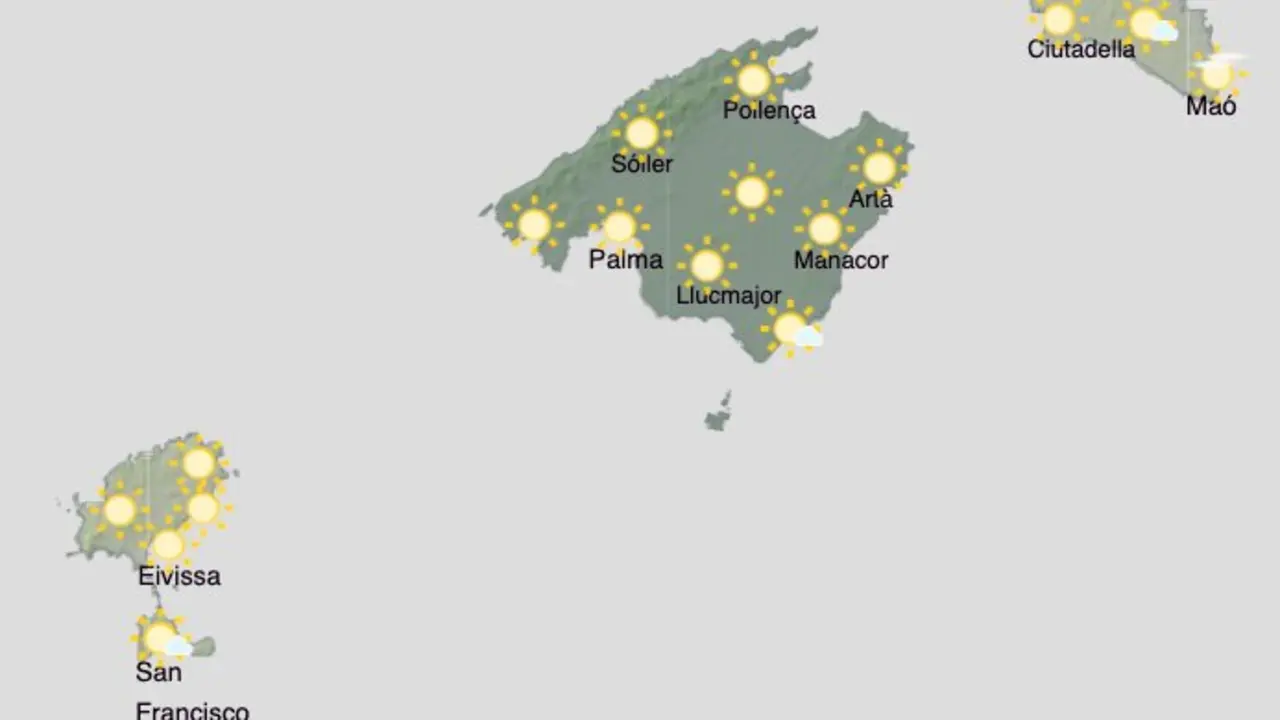 Aemet - Previsi&oacute;n del tiempo para el mi&eacute;rcoles 25 de agosto en Baleares.