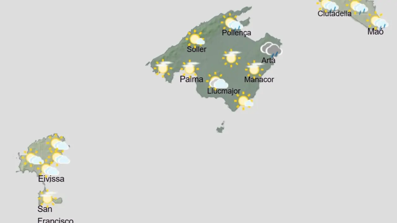 Aemet - Previsi&oacute;n del tiempo para el jueves 27 de agosto en Baleares.