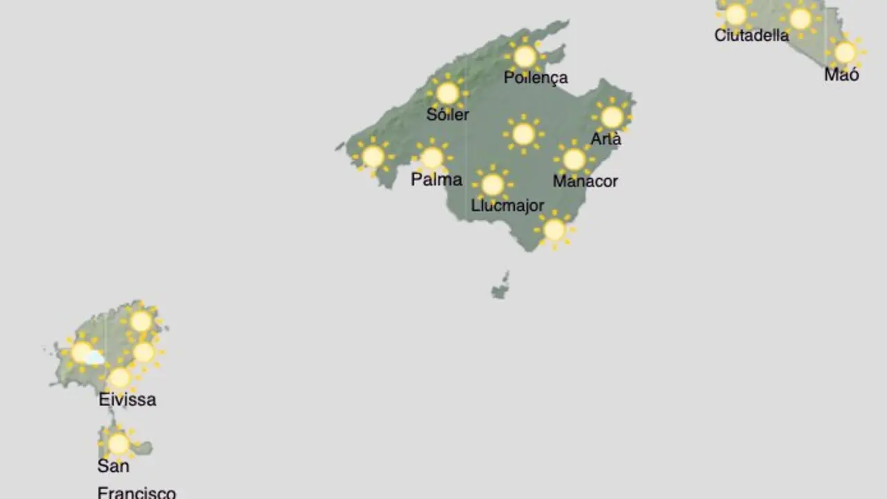 Aemet - Previsi&oacute;n del tiempo para el jueves 3 de septiembre en Baleares.