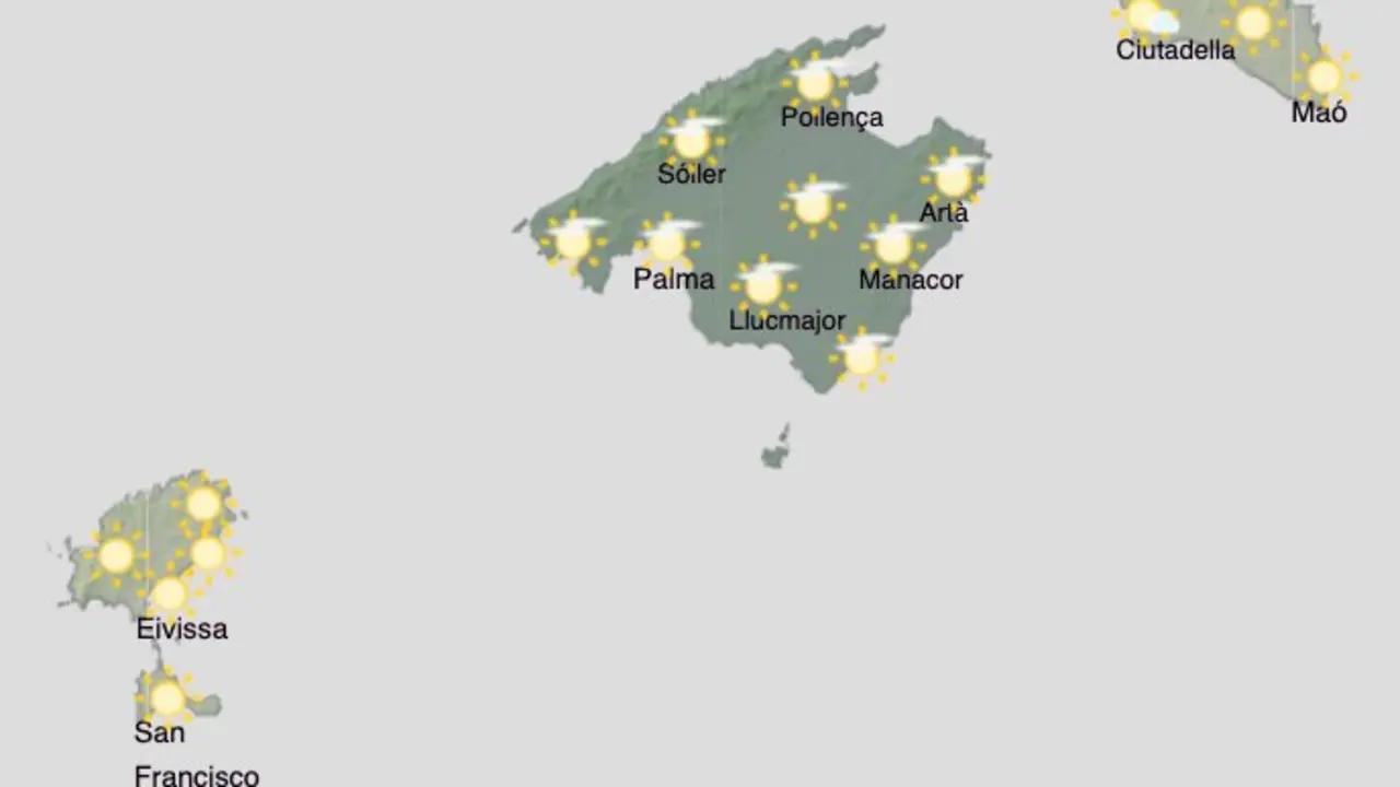 Aemet - Previsi&oacute;n del tiempo para el fin de semana del 5 y 6 de septiembre en Baleares.
