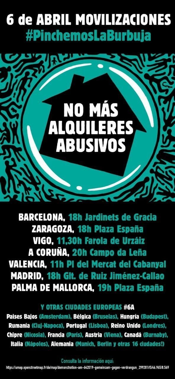 Manifestació burbuja, alquileres abusivos