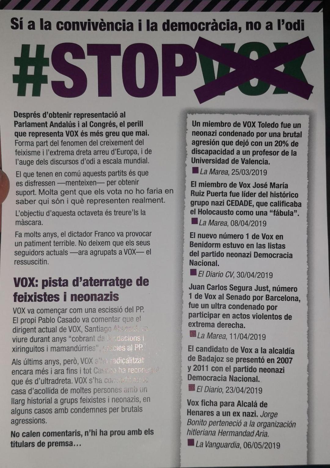 Folleto VOX Menorca