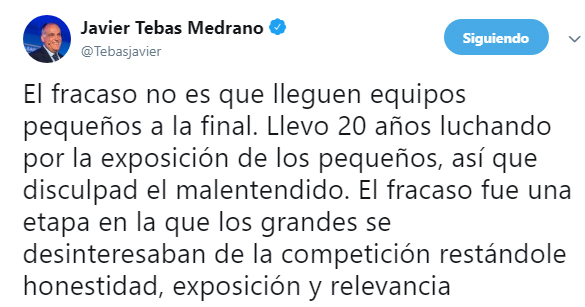 Javier Tebas se disculpa