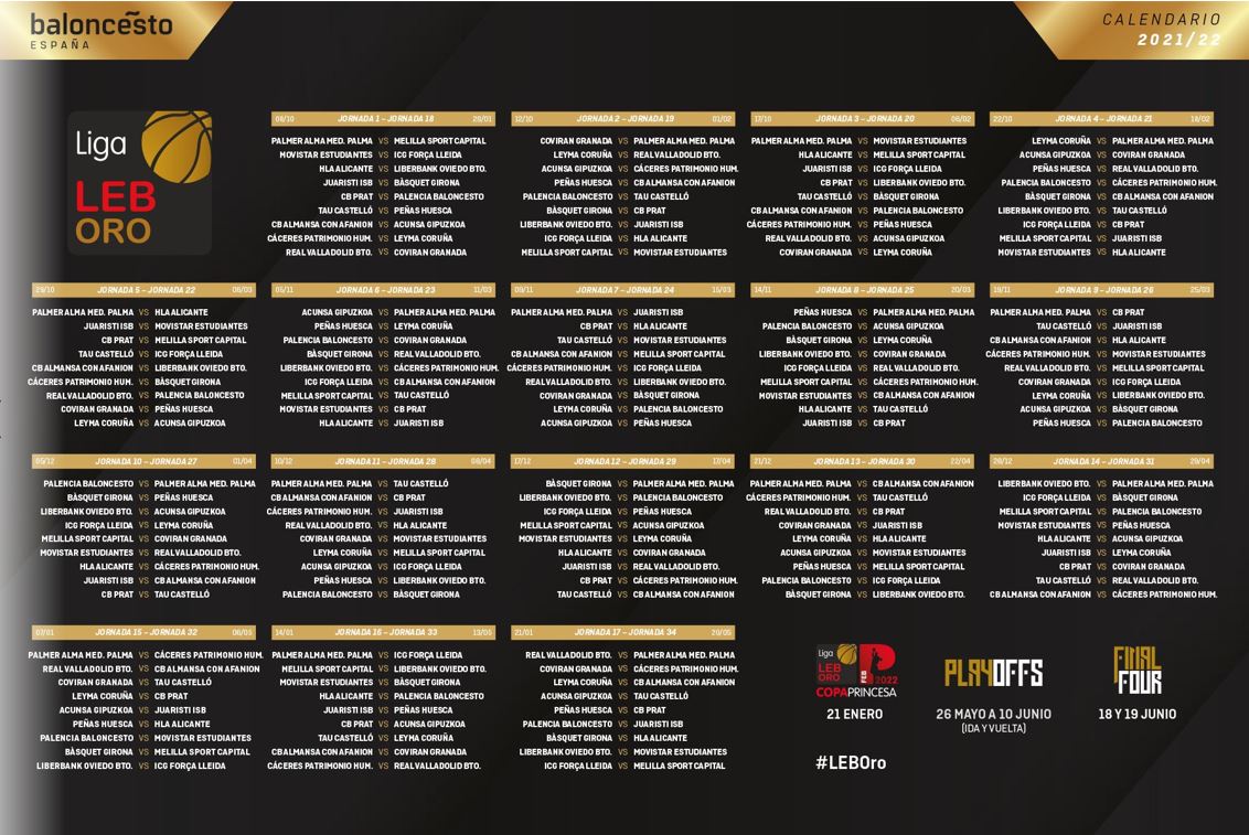 calendario leb oro