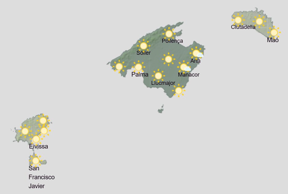 El calor se mantiene en Baleares con cielos despejados y noches muy cálidas