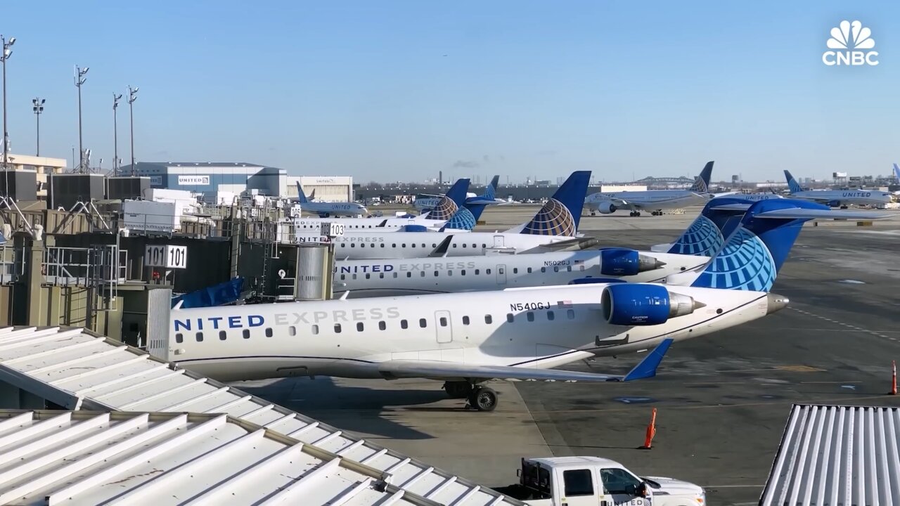 Archivo - Aviones de United Airlines.