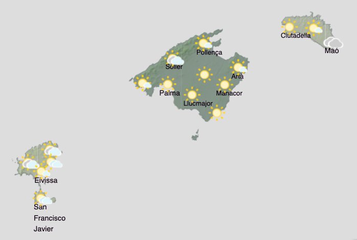 Aemet - Predicción del tiempo para el viernes 11 de septiembre en Baleares.